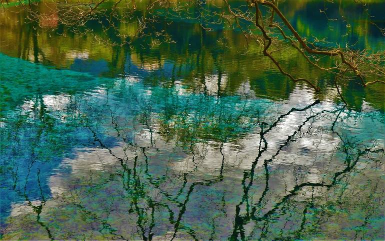 Original Abstract Photography by Lia Mageira | Abstract Art on Paper | Reflections in the Lake III