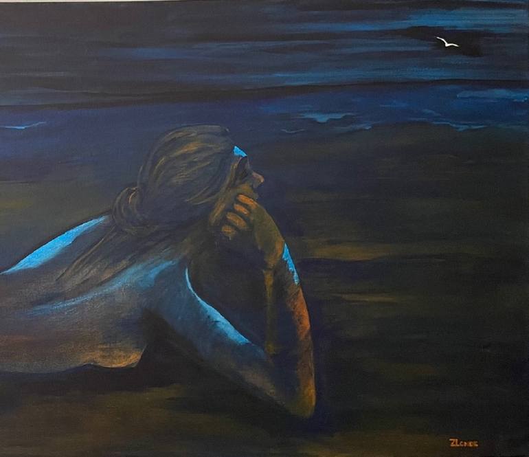 Original Figurative Nude Painting by Zsuzsa Londe