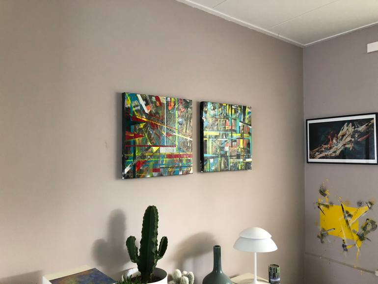 Original Abstract Expressionism Abstract Painting by Roel Funcken