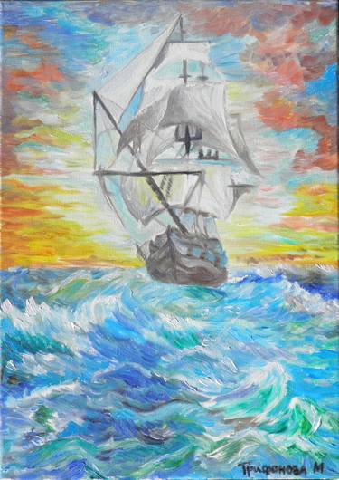 Print of Fine Art Boat Paintings by Marina Trifonova