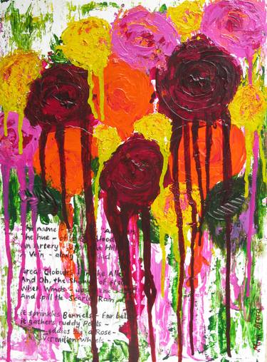 Original Abstract Floral Paintings by Mini Arora
