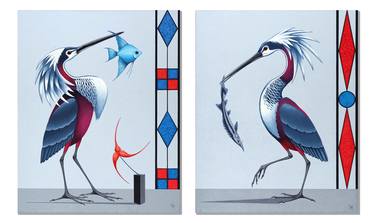 Diptych "Two herons" thumb
