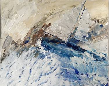 Print of Sailboat Paintings by Nyulla Safi