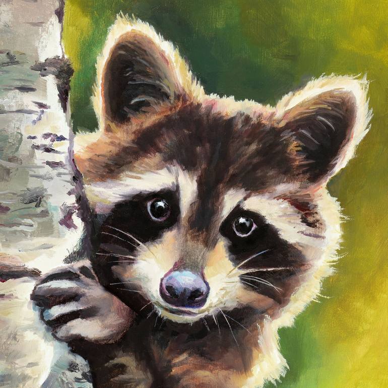 Raccoon Painting, Unusual Artwork, Raccoon Art, Wildlife Painting, Painting by outlet Raccoons, Rescued Raccoon Paintings Oddities Artwork, OOAK