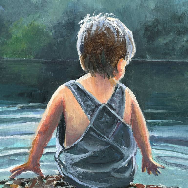 Original Realism Children Painting by Lucia Verdejo