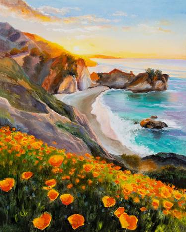 Original Photorealism Beach Painting by Lucia Verdejo