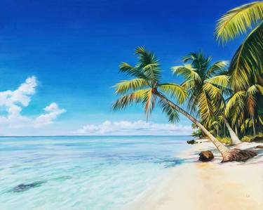 Original Contemporary Beach Painting by Lucia Verdejo