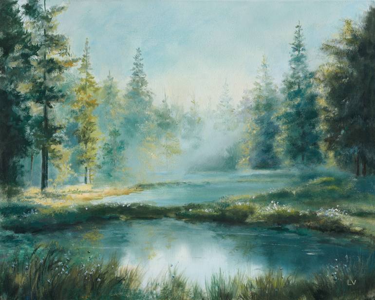 Rural landscape warm tones Painting by Lucia Verdejo | Saatchi Art
