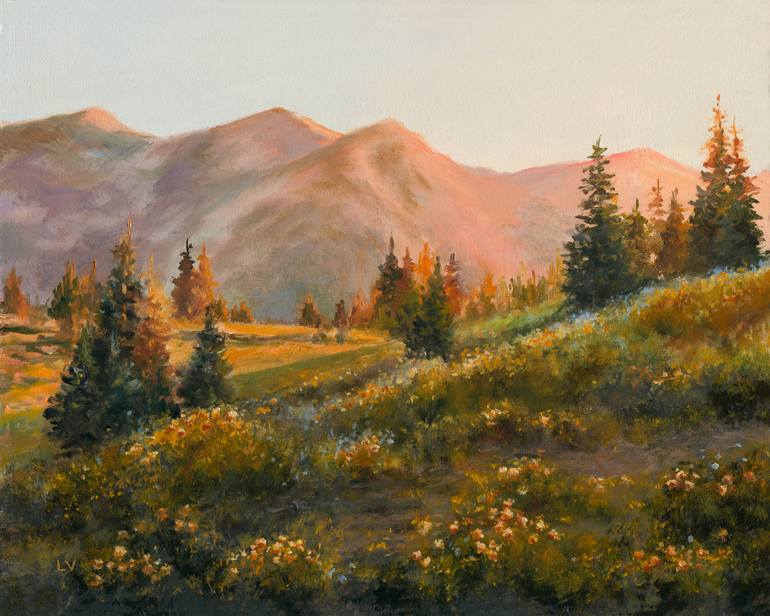 Rural landscape warm tones Painting by Lucia Verdejo | Saatchi Art