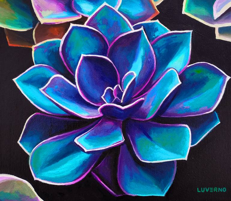 Original Floral Painting by Lucia Verdejo