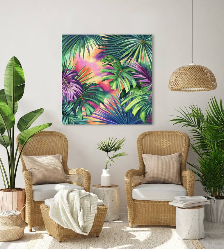 Original Abstract Botanic Painting by Lucia Verdejo