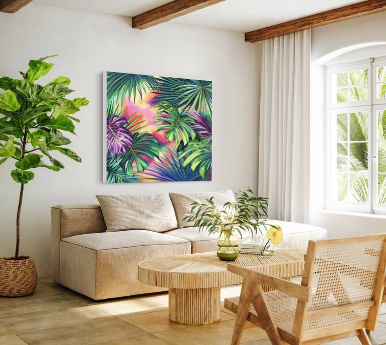 Original Abstract Botanic Painting by Lucia Verdejo