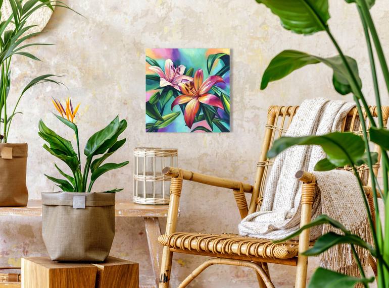 Original Abstract Floral Painting by Lucia Verdejo