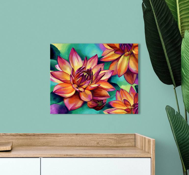 Original Abstract Floral Painting by Lucia Verdejo