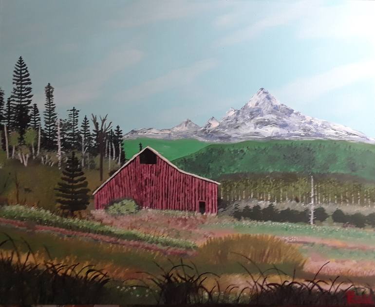 Julie Ryd Artist Rocky Mountain Barn Painting by Julie Reid | Saatchi Art