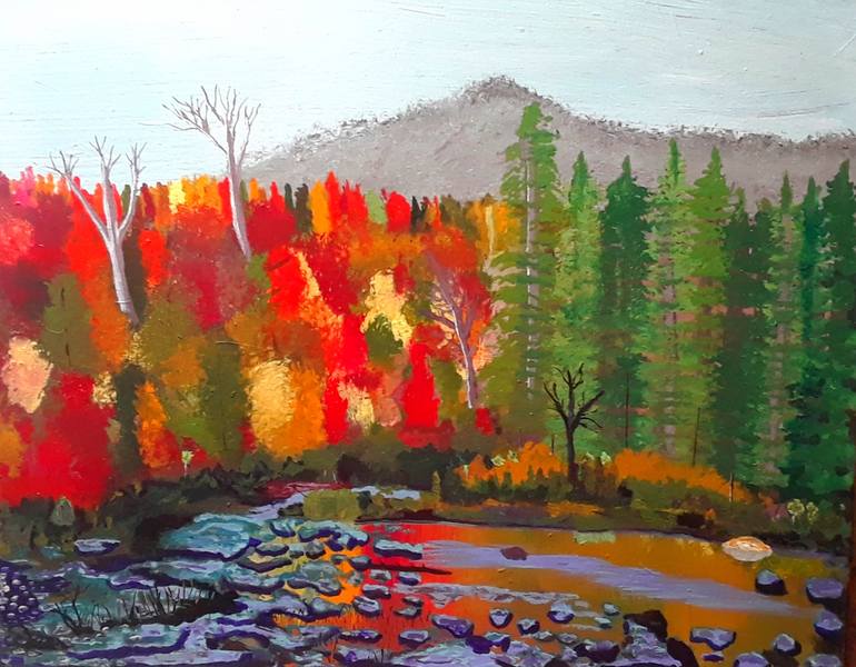 Julie Ryd Artist Autumn Reflection Painting by Julie Reid | Saatchi Art