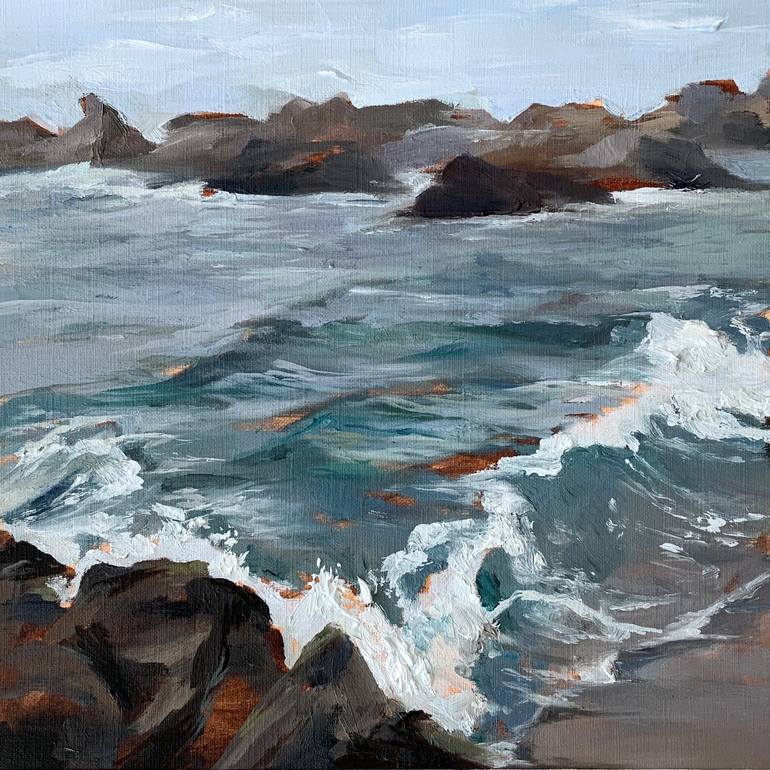 Carmel By The Sea Oceanscape Oil Painting Painting by Veranika Zhirkov ...