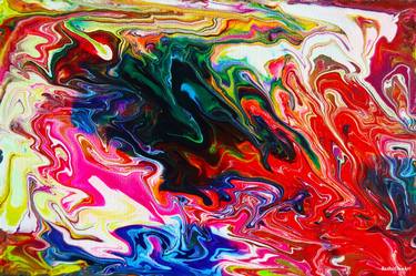 “Go With The Flow” Abstract Flow, Chakra Art, Texture Painting, Art PrintIng On Canvas thumb