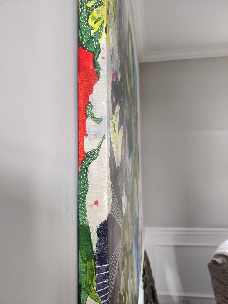 Original Abstract Botanic Painting by Asma Kazi