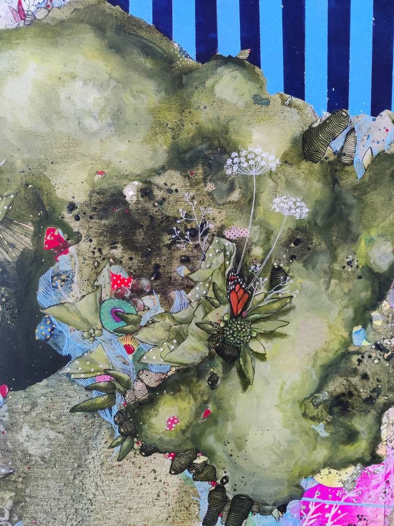 Original Abstract Botanic Painting by Asma Kazi