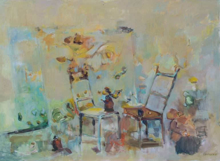 STILL LIFE WITH CHAIRS Painting by Mihai Voinescu Cetinode | Saatchi Art