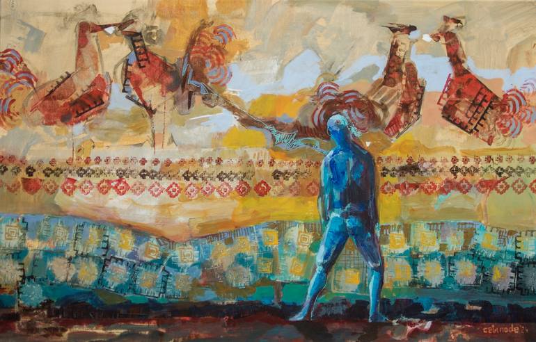 Original Abstract Painting by Mihai Voinescu Cetinode | Abstract Expressionism Art on Canvas | The Set