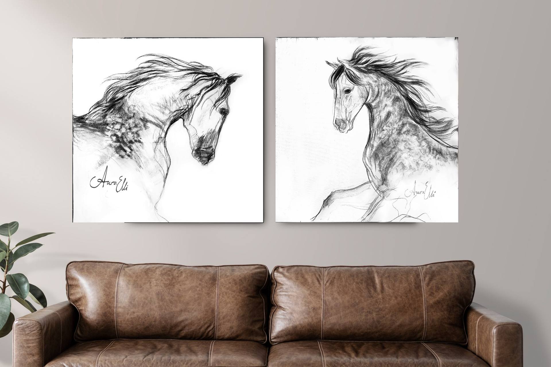 Large White Horse Painting Extra Large Horse Canvas Wall Art Large Horse  Canvas Art