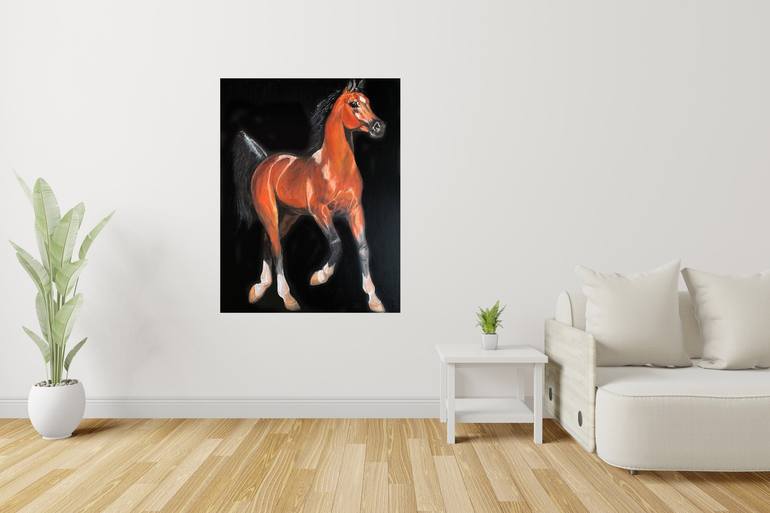Original Expressionism Horse Painting by Aura Elli