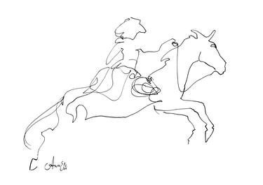 Cowgirl minimalist painting - Limited Edition of 50 thumb