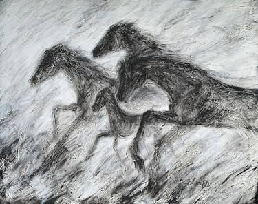 Original Abstract Horse Paintings by Aura Elli