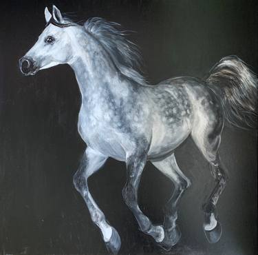Original Figurative Horse Paintings by Aura Elli