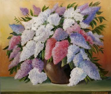 Print of Impressionism Floral Paintings by Viktor Vinogradov