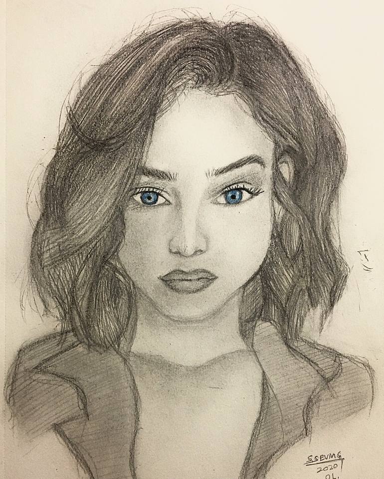 Barbara Palvin Drawing by Semih Sevinc | Saatchi Art