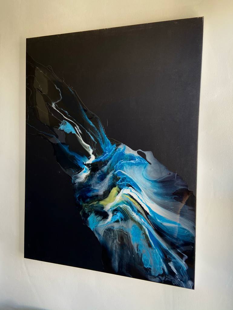 Original Abstract Beach Painting by Lena Cher
