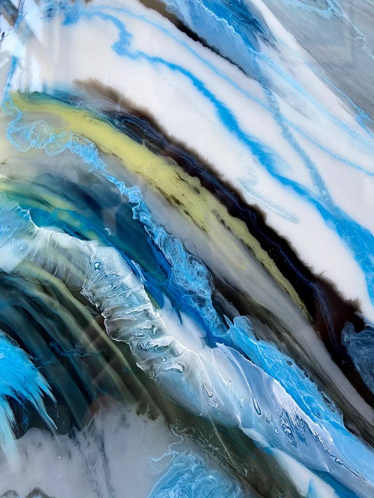 Original Abstract Beach Painting by Lena Cher