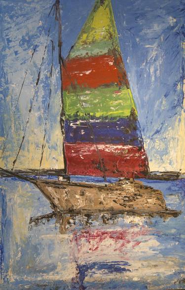 Acrylic Painting of Sail Boat by Antonia thumb