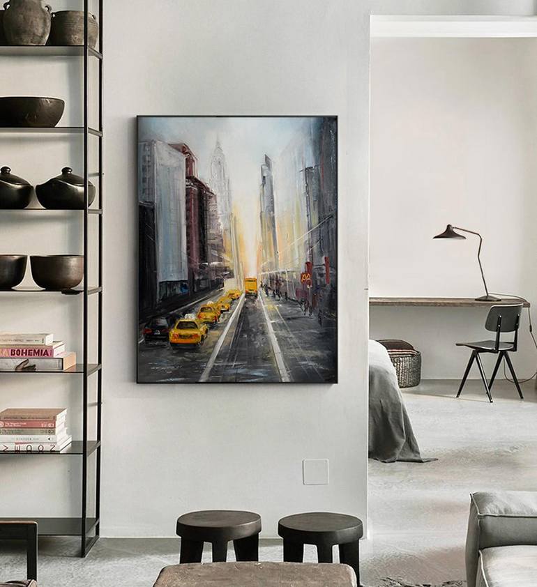 Original Abstract Expressionism Architecture Painting by Daryna Ivashchenko