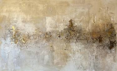 Beige gold abstract painting thumb