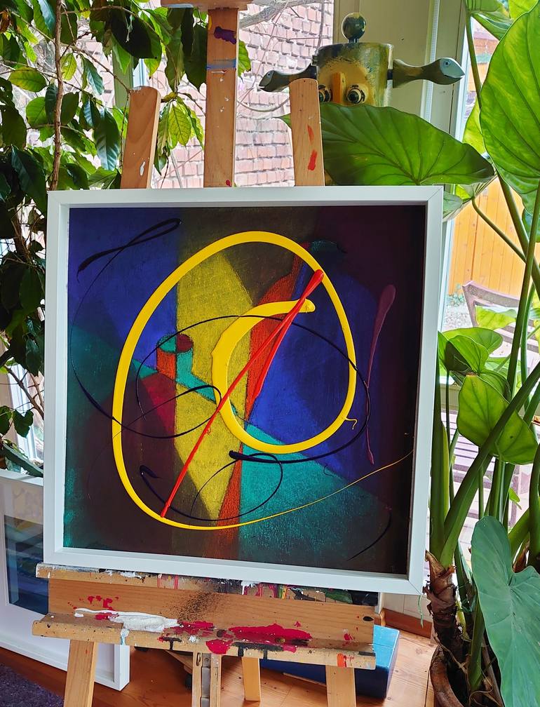 Original Cubism Abstract Painting by Dr Petra Dippold-Goetz