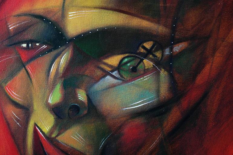 Original Cubism People Painting by Vladimir Davidia
