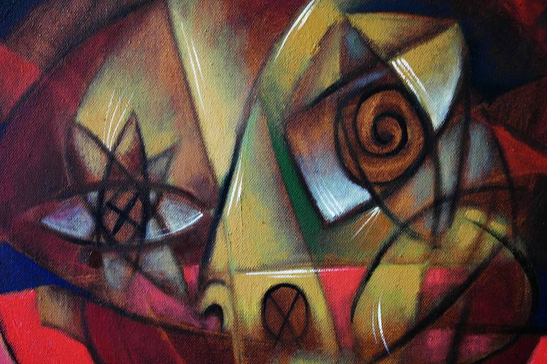 Original Cubism People Painting by Vladimir Davidia