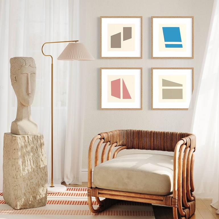 Original Abstract Geometric Painting by Peter Valcarcel