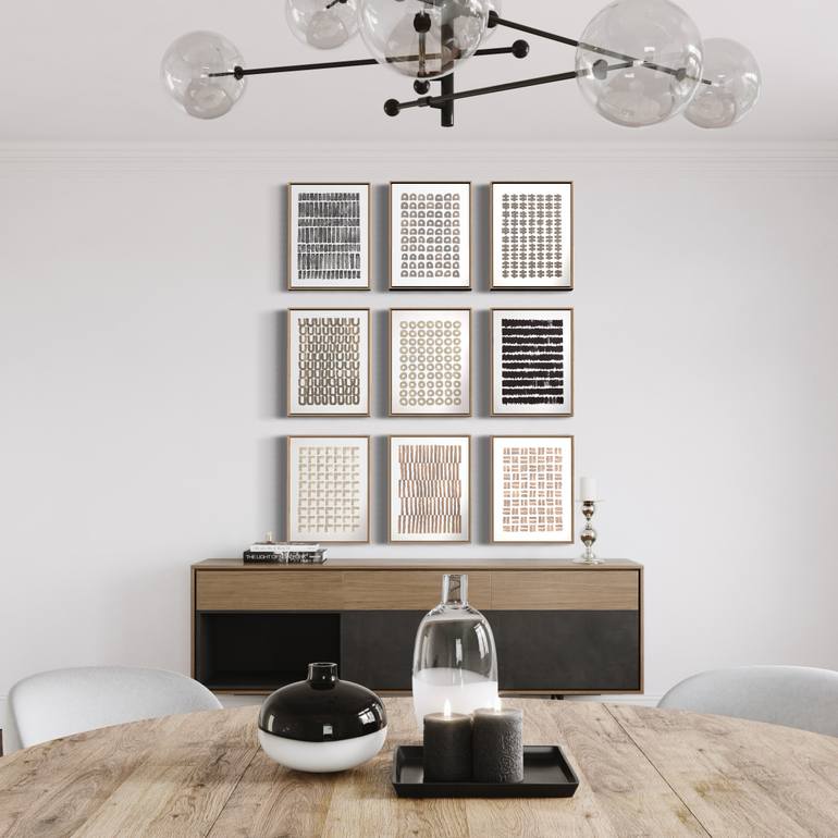 Original Black & White Abstract Painting by Peter Valcarcel