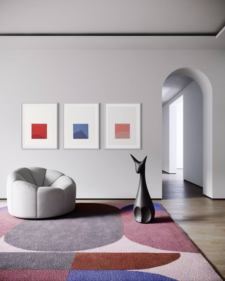 Original Abstract Geometric Painting by Peter Valcarcel