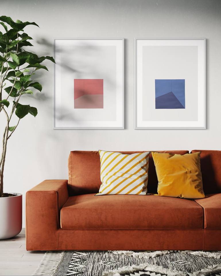 Original Abstract Geometric Painting by Peter Valcarcel