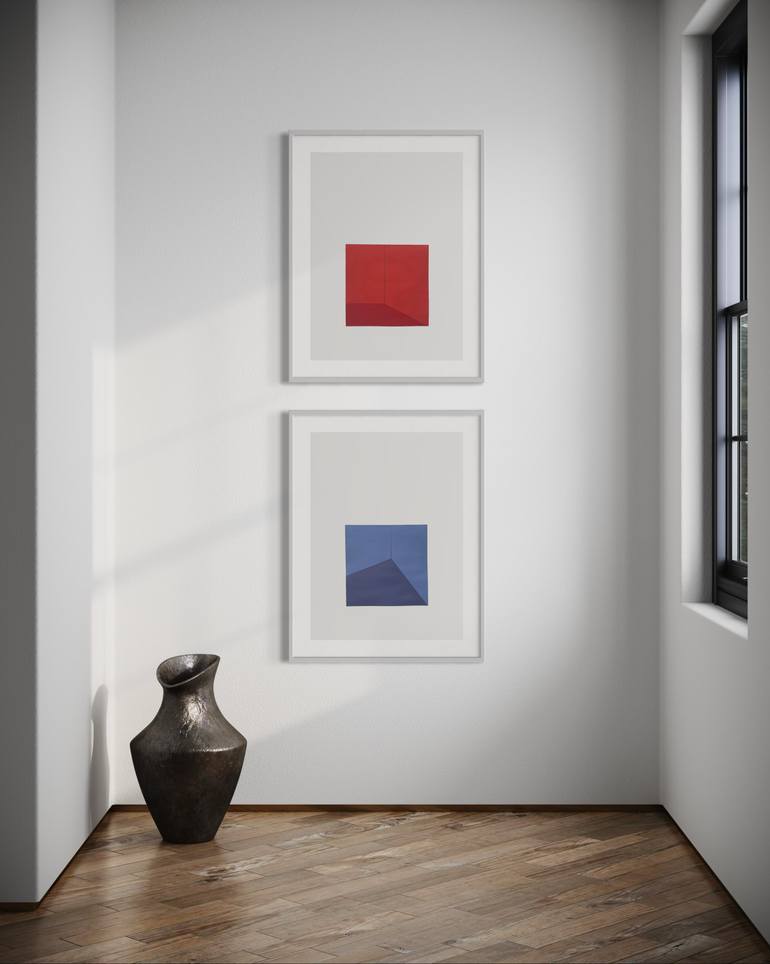 Original Abstract Geometric Painting by Peter Valcarcel