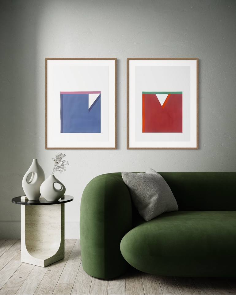 Original Minimalism Geometric Painting by Peter Valcarcel