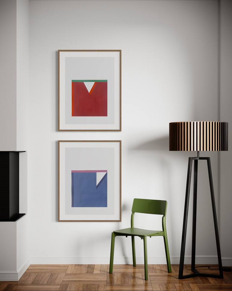 Original Minimalism Geometric Painting by Peter Valcarcel