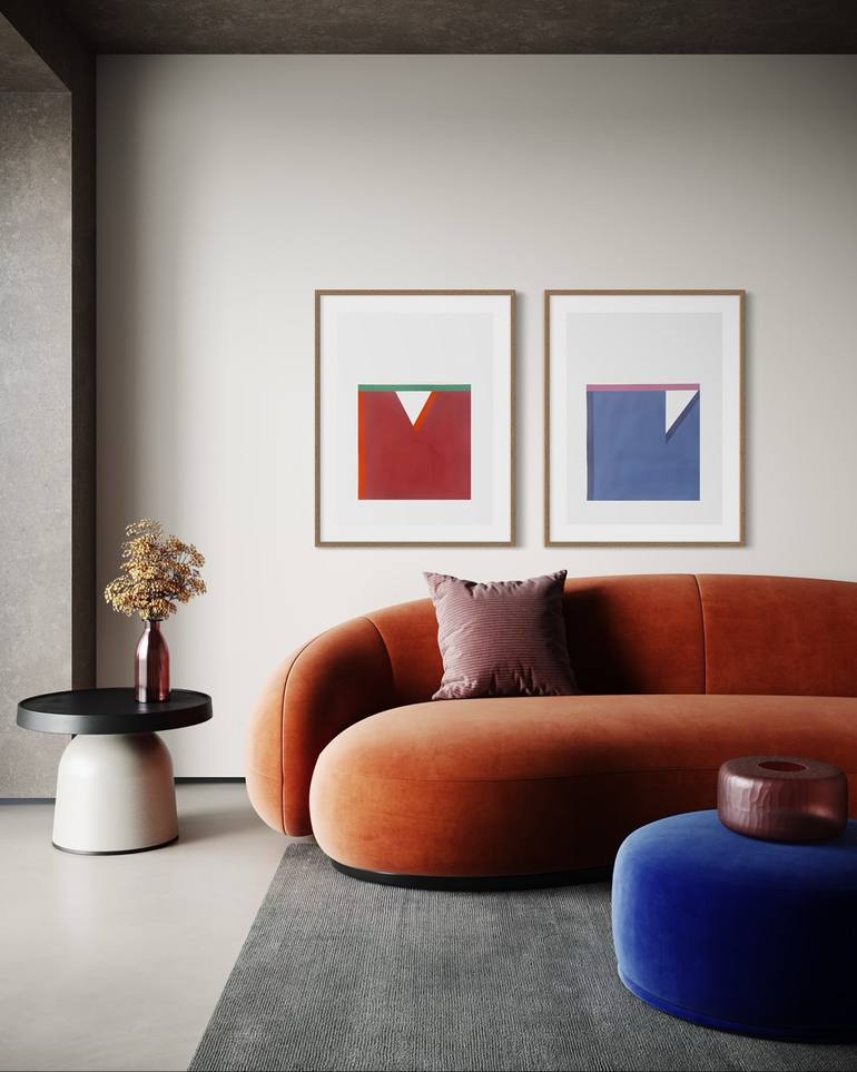 Original Minimalism Geometric Painting by Peter Valcarcel