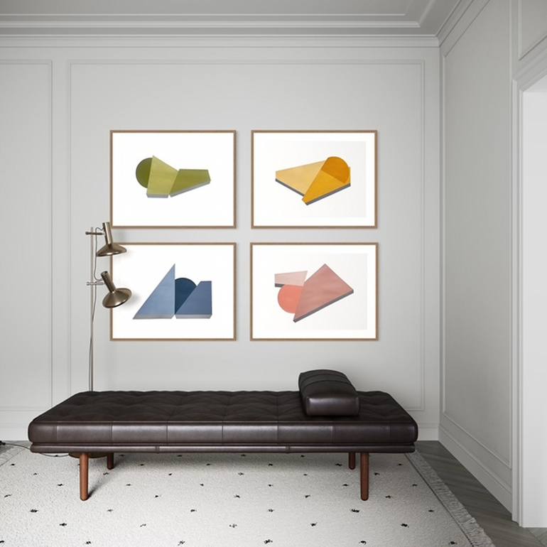 Original Abstract Geometric Painting by Peter Valcarcel